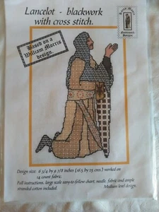 lancelot blackwork with cross stitch kit based on William Morris Design - Picture 1 of 4