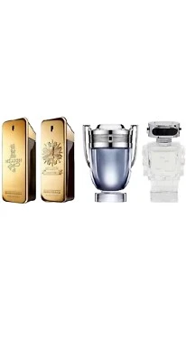 Paco Rabanne 4pcs Travel Retail Exclusive For Him 5ml / 0.17oz Each 4 Mini New - Image 1 of 3