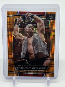 2022 Panini Select WWE “Stone Cold” Steve Austin Orange Flash Prizm Concourse - Picture 1 of 2