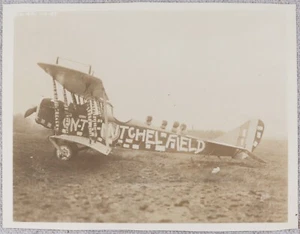Antique Photo Decorated De Havilland Aircraft Onto Mitchel Field Air Force Base - Picture 1 of 3