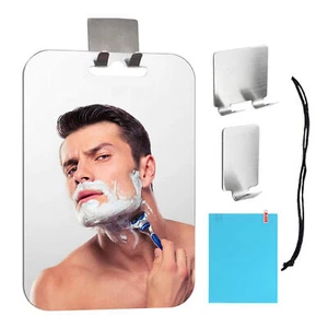 Large Shower Fogless Shaving Mirror w/Strong Stainless Steel Hook for Home,Trave - Picture 1 of 6