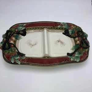 Fitz & Floyd 16x11 Feiertagssonnenwende GETEILT Servierplatte. RAR - Bild 1 von 9