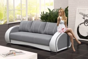 Couch Schlafsofa Sofa Couchen Polster Multifunktion Sofas 3 Sitzer Textil Stoff - Bild 1 von 12