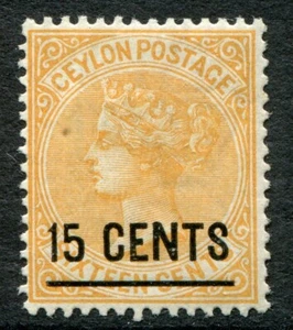 Ceilán 1885 DLR 15c/16c SG 189 bisagras como nuevo (cat. £65) - Imagen 1 de 2