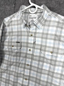Poncho Long Sleeve Button Up Shirt Mens XL REG Fit Vented Hiking Magnet Pockets - Picture 1 of 10