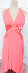 Morgan & Co Gr. XS-Tall Neckholder Style Rosa Hi-Lo Fischschwanz Abendkleid/Abiballkleid - Bild 1 von 9
