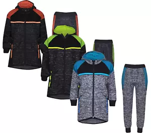 Jungen Skinny Slim Fit Kinder Trainingsanzug Melange Stoff Junior Jogging Hose Hoodie - Bild 1 von 16