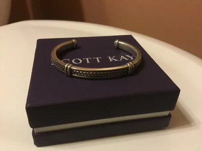 SCOTT KAY WOMENS LADIES WOVEN DOUBLE STRAND CUFF BRACELET .925 SS WEIGHS 67 GRAM - Image 1 of 4
