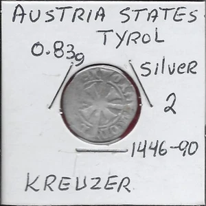 AUSTRIA STATES,COUNTY OF TYROL 1 KREUZER 1446-1490 ARCHDUKE OF AUSTRIA SIGISMUND - Bild 1 von 2