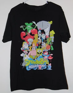 Nickelodeon SpongeBob SquarePants Cartoon TV Cast Cotton Tee Shirt Black Size M - Picture 1 of 4