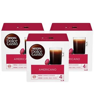 Nescafe Dolce Gusto Americano Coffee Smooth Drink Cup 48 Capsules Pack 3x16 Pods - Picture 1 of 3