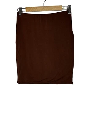 Naked Wardrobe Womens Pull On Mini Skirt Large Stretch Pencil Brown - Image 1 of 4