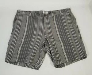 MENS 9" LINDEN FLAT FRONT CHINO SHORTS GOODFELLOW  42 Gray W/ white stripes NWOT - Picture 1 of 4