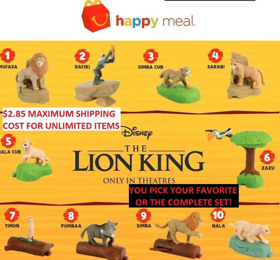 2019 McDonalds Disney THE LION KING Happy Meal Toys PRICES SLASHED $1.50 TOYS! - Image 1 of 1