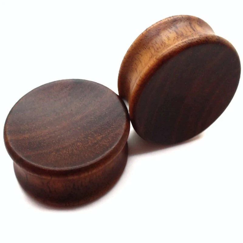 PAAR 8MM-30MM HOLZ OHR PLUGS TUNNELS WOOD EAR PLUG OHRSTECKER PIERCING TUNNEL - Bild 1 von 1