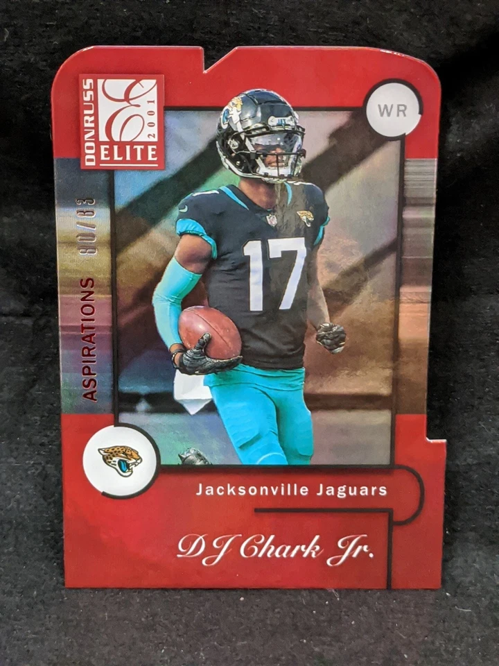2021 Donruss FOTL #19 RED Aspirations Throwback Die Cut DJ Chark Jr. 80/83 - Image 1 of 2