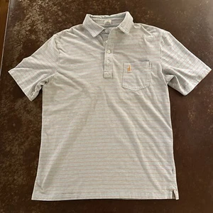 johnnie-O The Original 4-Button Polo - Stripe Print Blue Size M $89! - Picture 1 of 7
