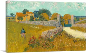 ARTCANVAS Farmhouse in Provence 1888 Canvas Art Print by Vincent van Gogh - Picture 1 of 14
