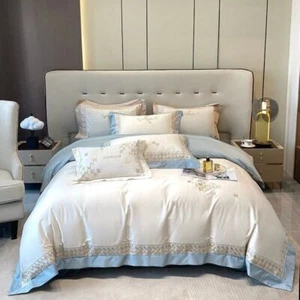 2023 Bedding set Egyptian cotton soft quilt cover Flat sheet pillowcase - Bild 1 von 24