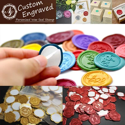 Pegatina de sello de cera real con logotipo personalizado invitación de boda pegatina de cera Foto 1 de 4