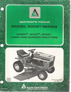 Allis Chalmers Model 800Gt Series Lawn & Garden Tractor Operator's Manual - Picture 1 of 1