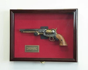 Gun Display Case LARGE Cherry Solid Wood Handgun Pistol Revolver Lock USA Frame - Picture 1 of 9