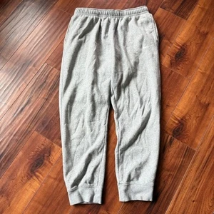 Nike Gray Cuffed Hem Sportswear Club Fleece Solo Swoosh Sweatpants Mens Large - Picture 1 of 7