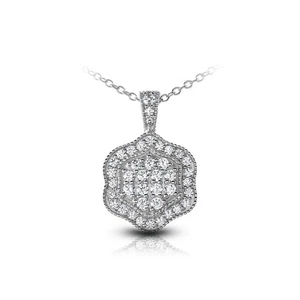 1 1/2 Karat F VS1 Rundschliff Erdabbau Zertifiziert Diamanten 950 Plat. Anhänger - Bild 1 von 2