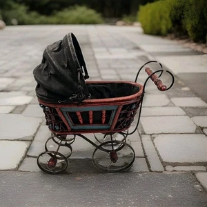 Vintage Victorian Wicker Rattan Baby Doll Carriage Stroller Pram Buggy - Picture 1 of 4