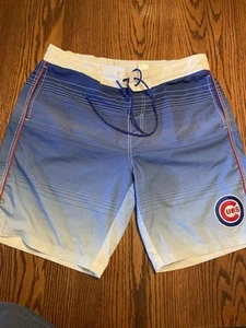 Chicago Cubs Swim Trunks Mens XL Blue Red Bathing Suit MLB Baseball - Picture 1 of 6