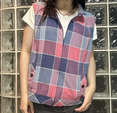 christopher and banks Pink & Blue Quilt Style Vest Size Women’s XL Petite - Image 1 of 4