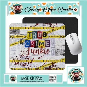 Podkładka pod mysz True Crime Junkie Lover Morderstwo Zawieszenie Antypoślizgowe plecy Łatwe czyszczenie - Zdjęcie 1 z 4