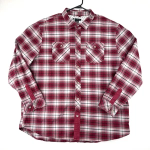 Nike SB Flannel Shirt Jacket Mens 4XL Lined Snap Red Plaid Shacket Skate - Picture 1 of 10