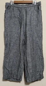 Pantalone J Jill Love lino gamba larga grande grigio 100% lino zip laterale minimalista - Foto 1 di 12