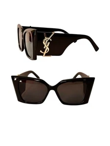 Saint Black Laurent CAT EYE Sunglasses 54MM SL-New In box - Picture 1 of 10
