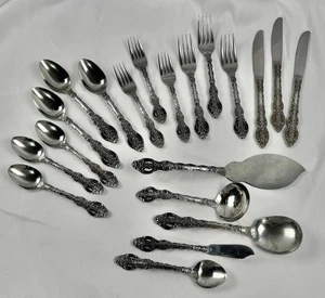 20 Piece LIFETIME Cutlery Stainless Japan PIERCED ROSE Floral Flatware Set - Picture 1 of 16