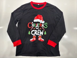 CHRISTMAS CREW Tee Herren Gr. L T-Shirt Schwarz Langarm Grafik Tee Stretch - Bild 1 von 6