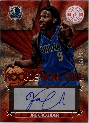 2012-13 Totally Certified Rookie Roll Call Auto Red 75 Jae Crowder Auto /279 BSK - Image 1 of 2
