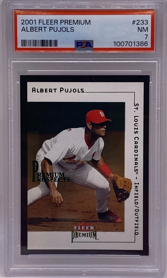 Fleer Premium 2001 Albert Pujols Rookie RC #0270/1999 #233 PSA 7 casi nuevo Cardinals SP Foto 1 de 2