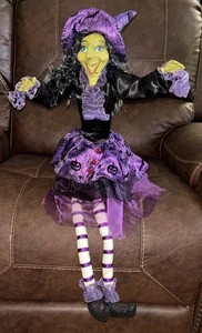 Whimsical Witch Shelf Sitter Halloween Decor Figure Doll Posable - Picture 1 of 24