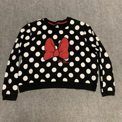 Disney Mujer Minnie Suéter Sudadera Talla 2X Negro Manga Larga Pullover Adulto Foto 1 de 4