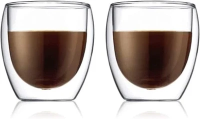 BODUM PAVINA Double-Walled Glasses 250ml Set of 2 Insulates Hot or Cold Drinks - Image 1 of 3