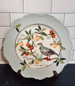 Anthropologie Lou Rota 12 Days of Christmas Plate #1 Partridge in a Pear Tree - Picture 1 of 7