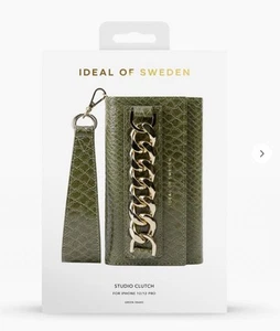  Ideal Of Sweden, iPhone 12 / Pro Max "Studio Clutch" Green Snake, Klappetui - Bild 1 von 4