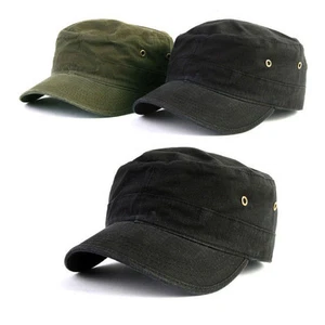 XXL 2XL 62~63Cm Fitted Unisex Mens Womens Cotton Army Military Cap Cadet Hats - Picture 1 of 8