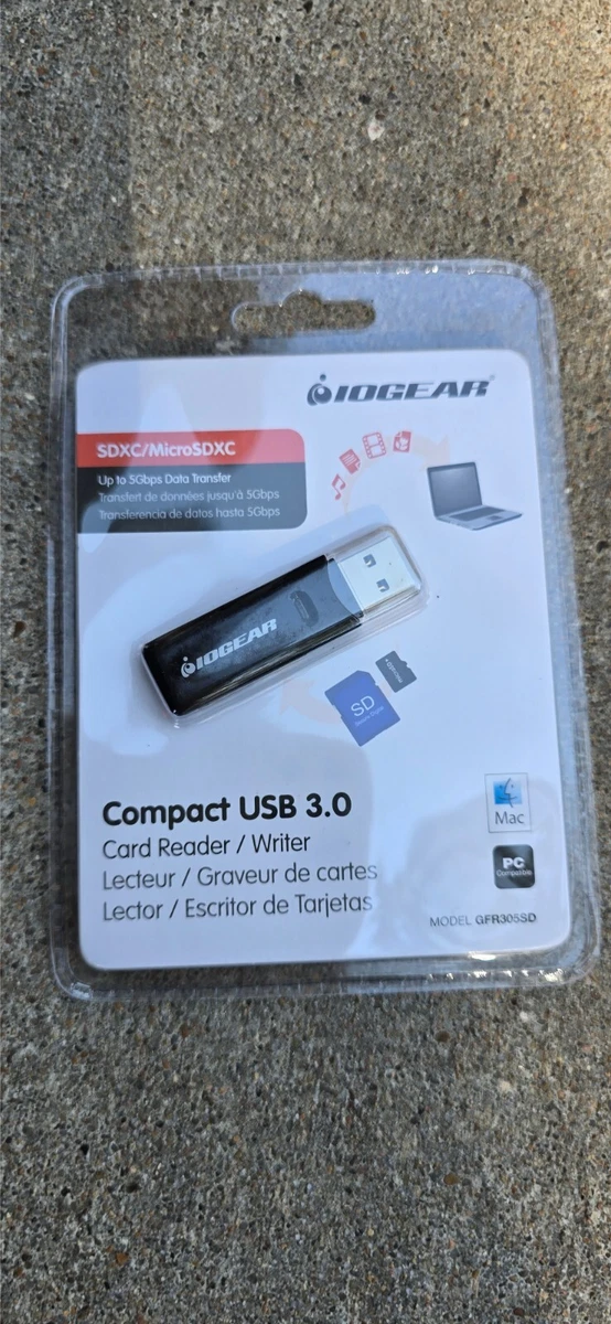 IOGEAR USB 3.0 Card Reader – Kompakt, Für SD/microSD/MMC Karten Bis 5 Gbit/s, Modell Gfr305sd