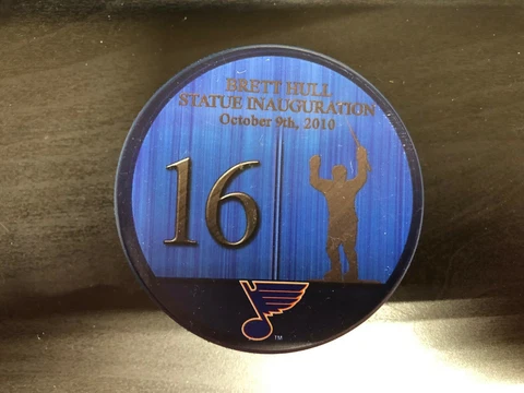 Brett Hull ST. LOUIS BLUES RETIREMENT Puck Cover
