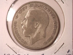 1925 Great Britain Half Crown World Silver Coin KM#818.2 - 50% Fine #18 F+ - Picture 1 of 2
