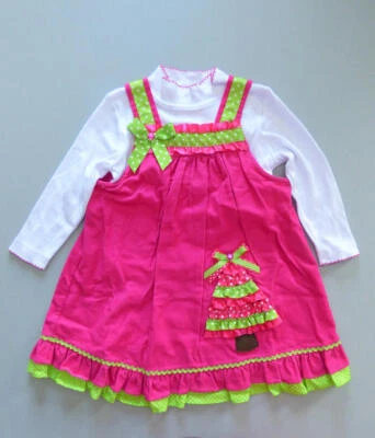 EDICIONES RARAS Conjunto de 6X Árbol de Navidad Pana Jumper Niñas Pequeñas Nuevo con Etiquetas Foto 1 de 4