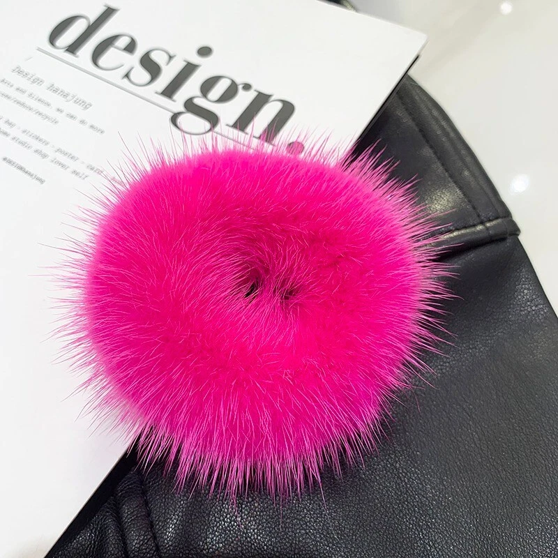 Mujeres Damas Lindo Anillo de Pelo de Piel de Visón Real Cuerda para el Cabello Banda para el Cabello Accesorios para el Cabello Foto 1 de 4